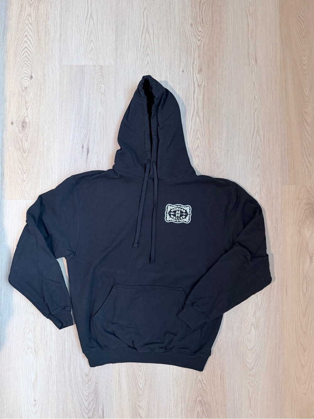 Women's Black Hooded Sweatshirt with Small Chest Emblem